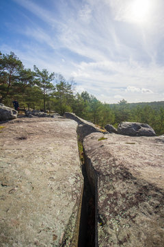 Point de vue depuis le Chaos rocheux des Gorges de Franchard à Fontainebleau