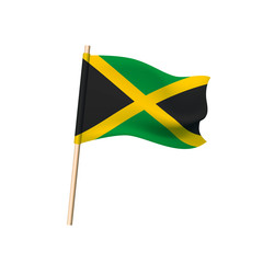 Jamaica flag on white background