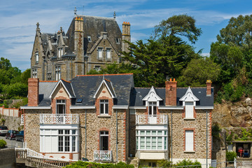 historic villas in Dinard, a popular seaside resort in Brittany, France.