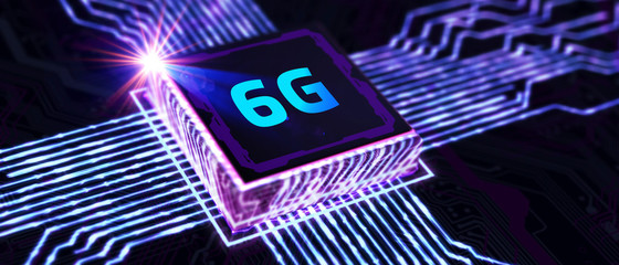 The concept of 6G network, high-speed mobile Internet, new generation networks. Business, modern technology, internet and networking concept.