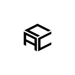 Initials C A C with cube shape Logo Vector Illustration Icon