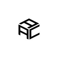 Initials A A C with cube shape Logo Vector Illustration Icon