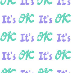 It is OK. Vector seamless pattern with calligraphy hand drawn text. Good for wrapping paper, wedding card, birthday invitation, pattern fill, wallpaper