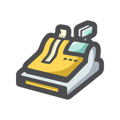 Fototapeta premium Cashbox. Cash machine Vector icon Cartoon illustration.