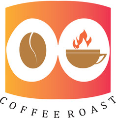 Coffee logo drink seed icon,simple minimalist icon