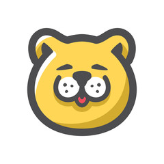 Cat Face Yellow Vector icon Cartoon illustration.