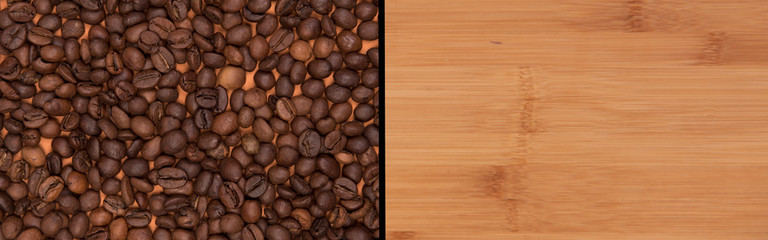 coffee beans and place for text, menu