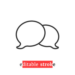 minimal editable stroke chat room icon
