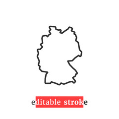 minimal editable stroke germany map icon