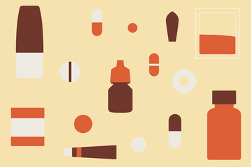 薬のカラーパターンの壁紙