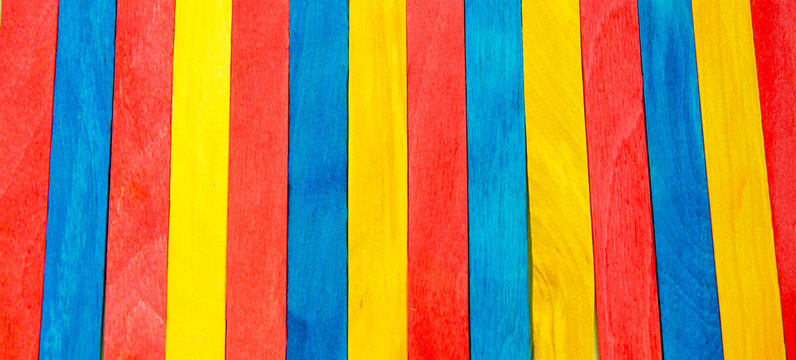 Colorful Ice Cream Stick. Red, yellow and blue color