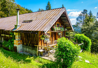 old farmhouse at the european alps