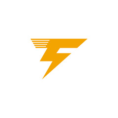 letter t motion thunder simple logo vector