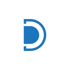 letter dd simple geometric line logo vector