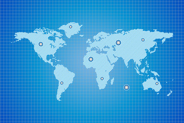 Abstract blue world map background diagram