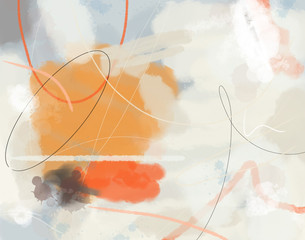 Colorful original digital painting artwork with lines and abstract design for a modern design.