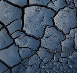 Dry cracked soil.