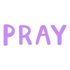 Pray. Retro poster. Vector vintage illustration. Abstract card, poster, banner