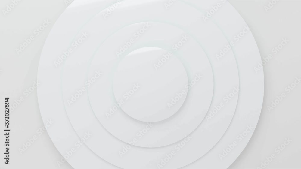 Poster abstract white circles wave pattern animation background 3d rendering