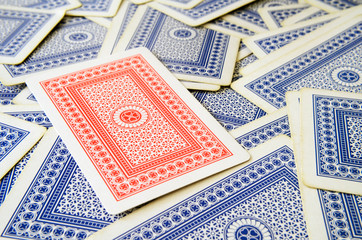 juego de cartas para jugar al póquer, cartas de asar, juego de cartas roja y azul