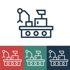 Linear vector icon with mars rover