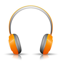 Orage headphones isolated vector device icon
