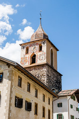 Bergün, Dorf, Dorfstrasse, Albula, Albulapass, Graubünden, Alpen, Wanderweg, Wanderferien, Sommer, Schweiz