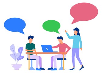 Illustration vector graphic cartoon character business team work