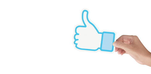 Hands holding social networking service  on paper