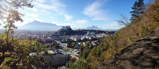 Obraz premium panorama view from the top of the mountain in Salzburg