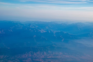 aerial view of the mountains