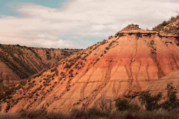 Badlans of Navarre (Bardenas Reales de Navarra) dessert  at the south of Basque Country.