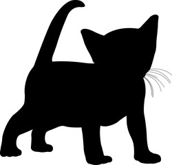 kitten silhouette - vector artwork