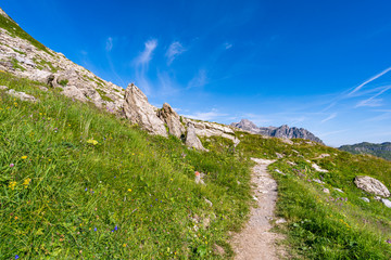 Climbing the Karhorn Via Ferrata near Warth Schrocken in the Lechquellen Mountains