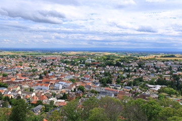 Fototapeta na wymiar City Bad Bergzabern in the rhineland palatinate from above