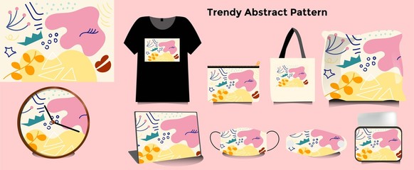 Trend Abstract Doodles pattern background.  can be applied to t-shirts, tote bags, masks, pillows, wall clocks, pillowcases, and so on.