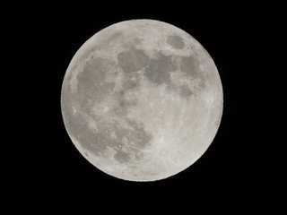 wide angle with close up look of moon in august