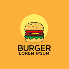 burger logo icon fast food mascot vector design template modern