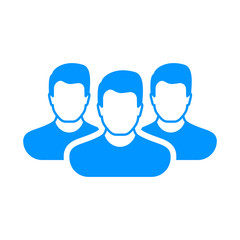 Multiple business people group icon flat design isolated on white background for website and mobile phone. business organization teamwork with manager and staff.