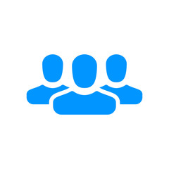 Multiple business people group icon flat design isolated on white background for website and mobile phone. business organization teamwork with manager and staff.