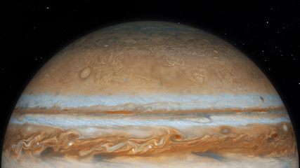 Northern Hemisphere of Jupiter. Photo realistic 3D render.