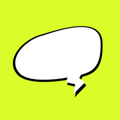 comic book style speech bubble illustration and yellow background