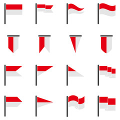 indonesia flag icon vector symbol isolated illustration white background