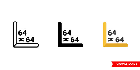 64x64 icon of 3 types color, black and white, outline. Isolated vector sign symbol.