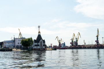Fototapeta na wymiar Chapel of Saint Nicholas in the Kaliningrad port, Russia