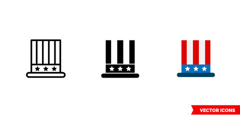 American symbols icon of 3 types color, black and white, outline. Isolated vector sign symbol.