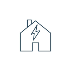 Fototapeta premium Insurance, home, house, lightning, thunderstorm icon. Element of insurance icon. Power house vector icon
