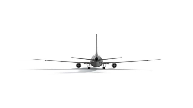 Blank black airplane mockup, looped rotation