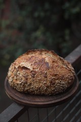 Seeded sourdough bread details