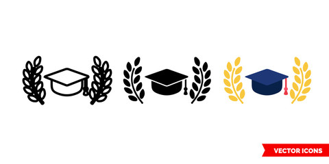 Obraz premium Awards icon of 3 types color, black and white, outline. Isolated vector sign symbol.